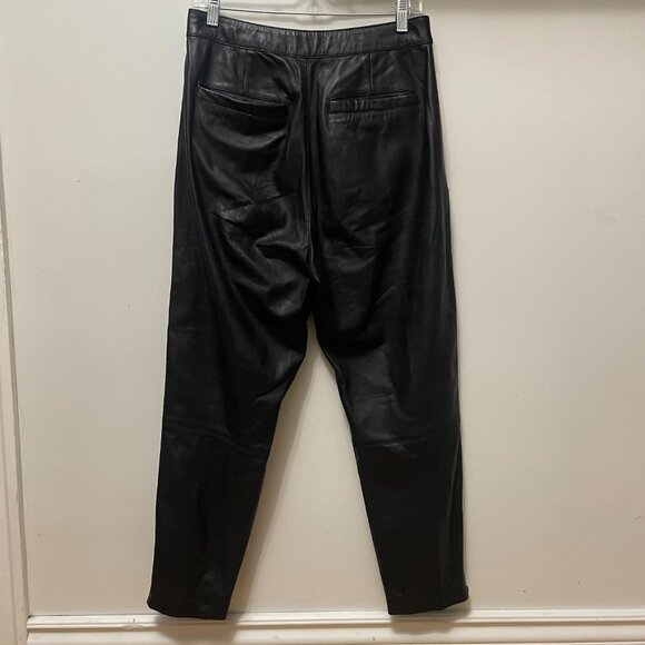 Free People (Neon Blonde) ‘Nadia’ High-Rise Genuine Lamb Leather Pants Size 28 - Picture 3 of 13